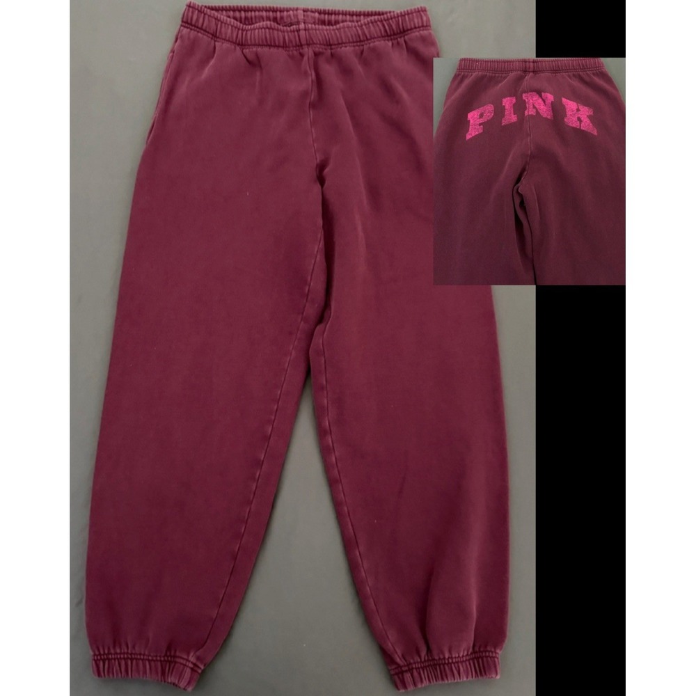 PINK by Victorias Secret Jogger Sweatpants Womens Medium Purple Y2K Style Pocket